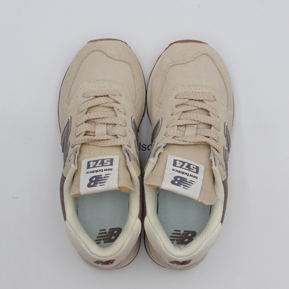 NEW New Balance 574 Sneakers WL574NS2 Sandstone/Mushroom/Angora - Picture 4 of 7